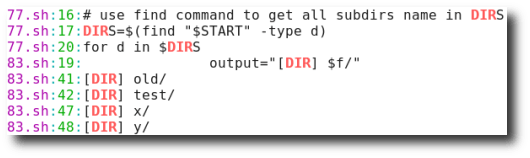 Fig.01: grep 命令显示搜索到的模式