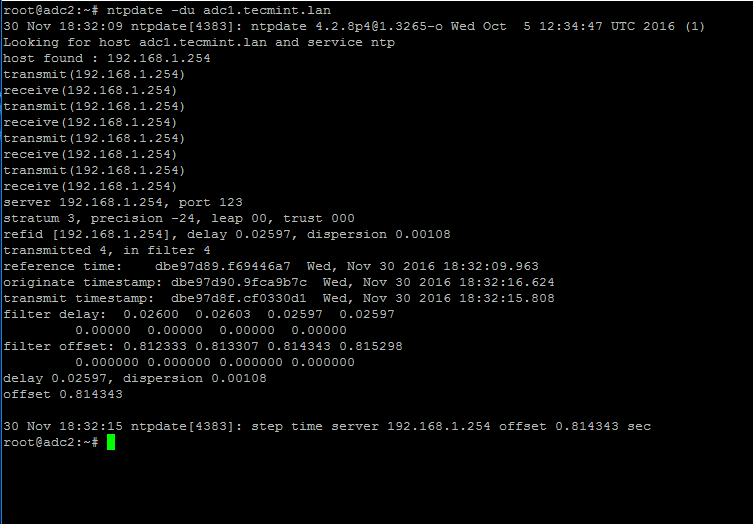 Verify NTP Time Synchronization