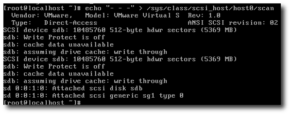 Linux Vmware Rescan New Scsi Disk Without Reboot