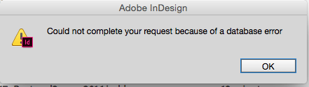 InDesign error message
