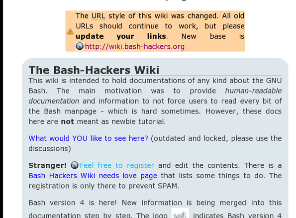 Bash Hackers wiki