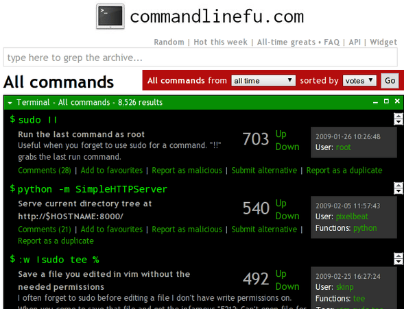 Commandlinefu 的最优 Unix / Linux 命令