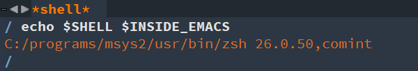 zsh shell inside Emacs on Windows