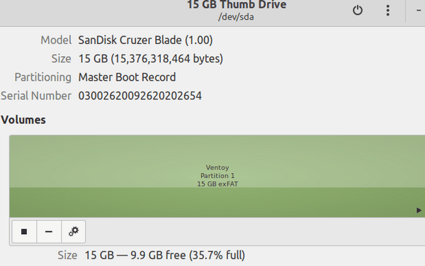 GNOME 磁盘中的 USB 挂载点