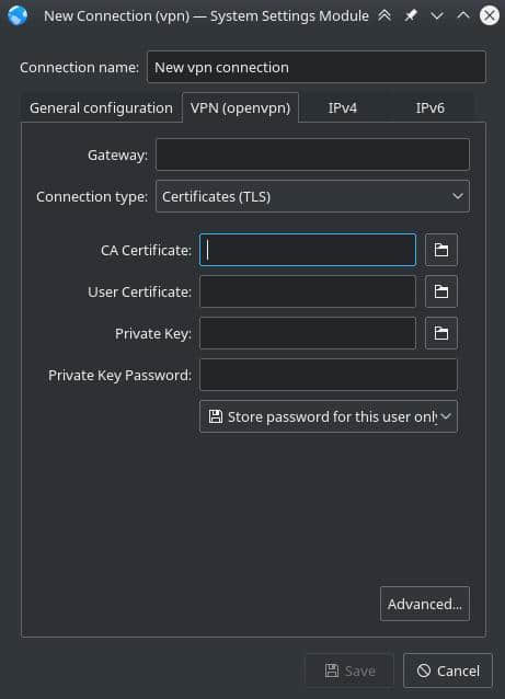 VPN displayed in Network Manager