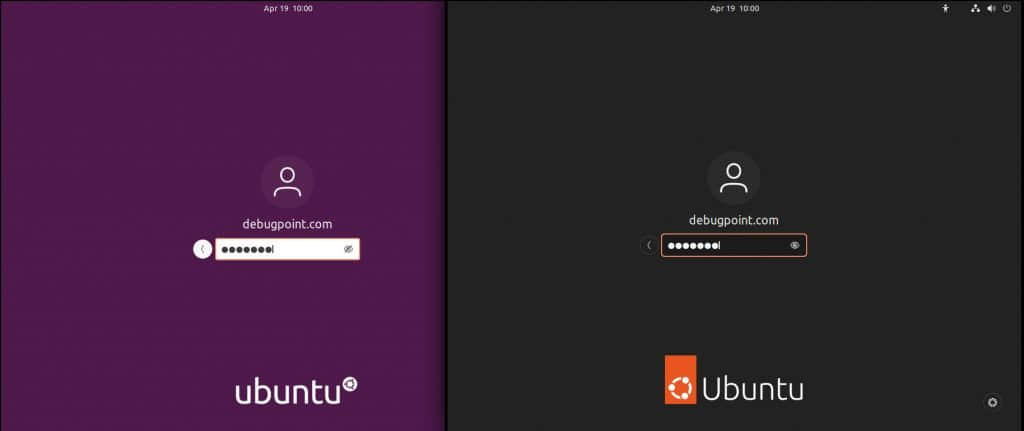 Ubuntu 20.04 Vs Ubuntu 22.04 – Login Screen