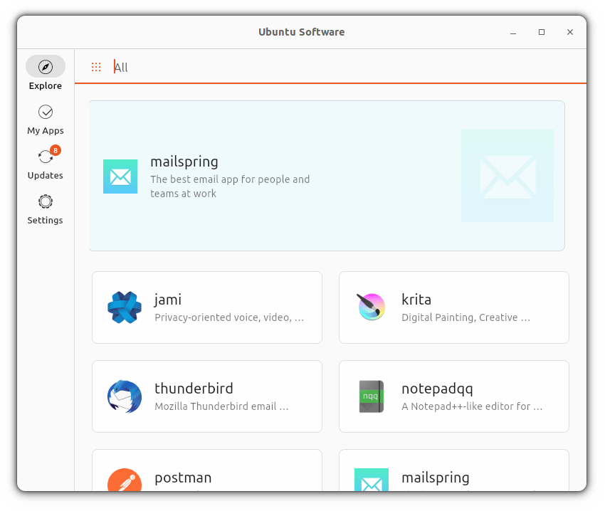 ubuntu software built with flutter