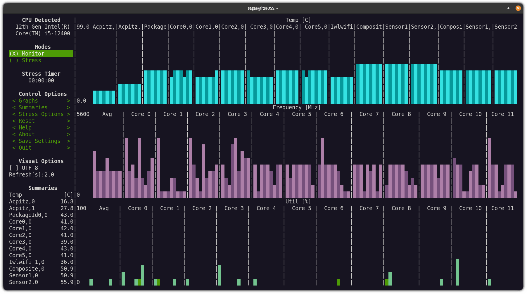 在 Linux 中监控 CPU 的时钟速度、负荷和利用率