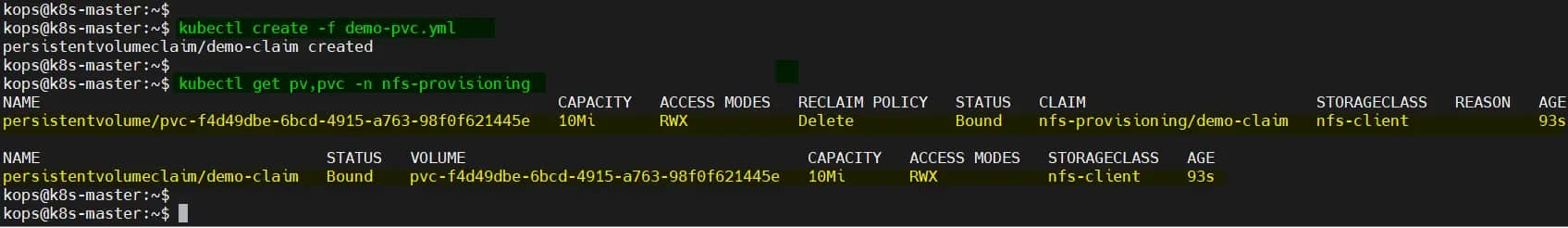 Verify-pv-pvc-dynamic-nfs-kubernetes-cluster