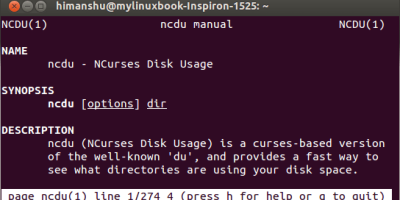 ncdu-基于Ncurses的磁盘实用工具