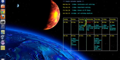 如何在Linux桌面墙纸上显示Google Calendar
